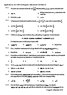 Đề thi thử THPT môn Toán